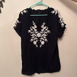 Talbots Black Short Sleeve Blouse